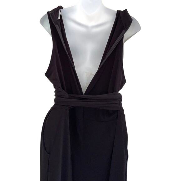 STUDIO ONE black deep v-neckline jumpsuit size XL - Picture 6 of 14
